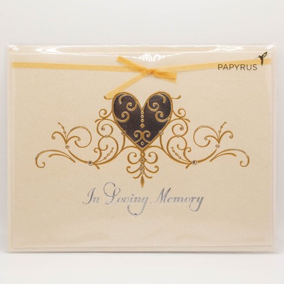Sympathy In Loving Memory Scrolls Papyrus Card - Picture 1 of 2